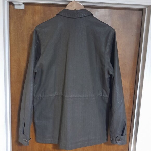 Jack Spade Military Style Field Jacket Mens Medium Waxed Cotton Herringbone - Picture 3 of 16